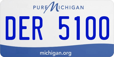 MI license plate DER5100
