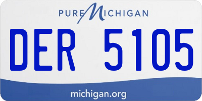MI license plate DER5105