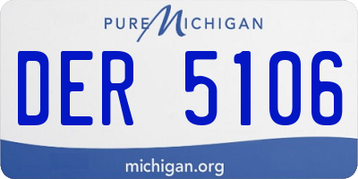 MI license plate DER5106