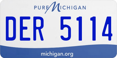 MI license plate DER5114