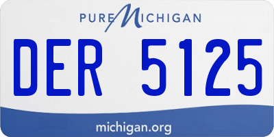 MI license plate DER5125