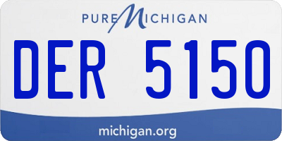 MI license plate DER5150