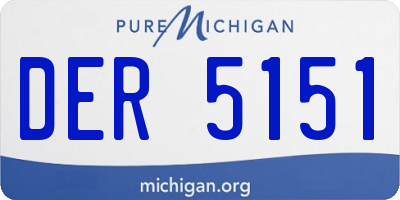 MI license plate DER5151