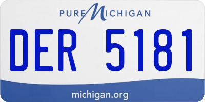 MI license plate DER5181