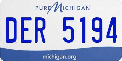 MI license plate DER5194