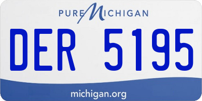 MI license plate DER5195