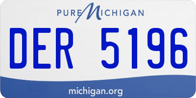MI license plate DER5196