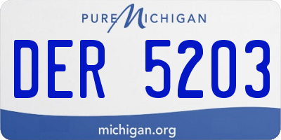 MI license plate DER5203