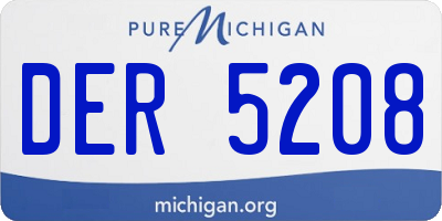 MI license plate DER5208