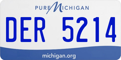 MI license plate DER5214