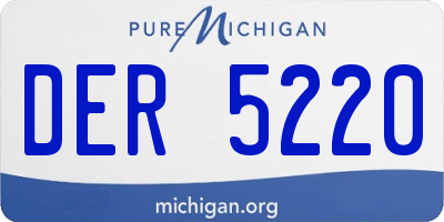 MI license plate DER5220