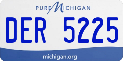 MI license plate DER5225