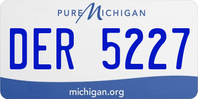 MI license plate DER5227
