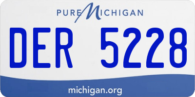 MI license plate DER5228