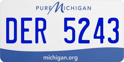 MI license plate DER5243
