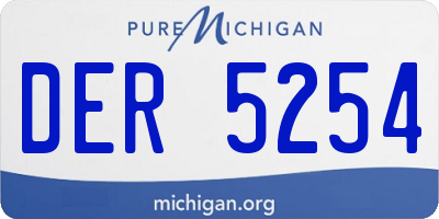 MI license plate DER5254