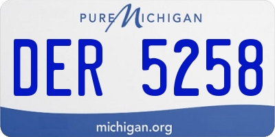 MI license plate DER5258
