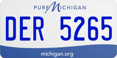 MI license plate DER5265