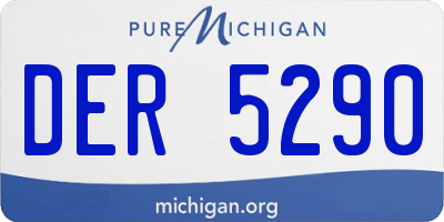 MI license plate DER5290