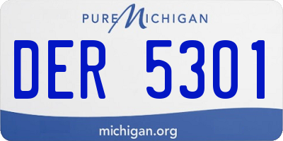 MI license plate DER5301