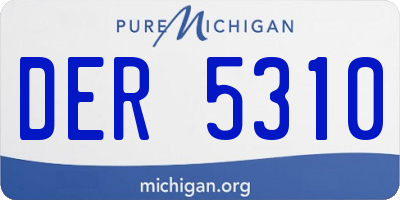 MI license plate DER5310