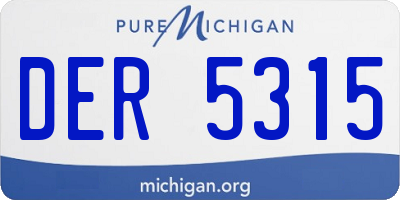 MI license plate DER5315
