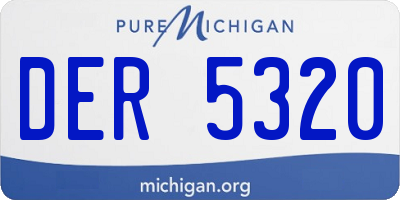 MI license plate DER5320