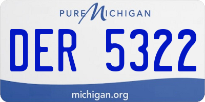 MI license plate DER5322