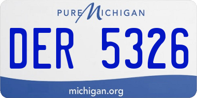 MI license plate DER5326