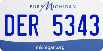 MI license plate DER5343