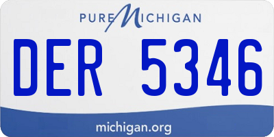 MI license plate DER5346