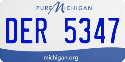 MI license plate DER5347