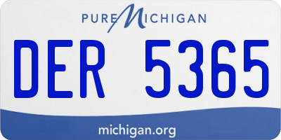 MI license plate DER5365