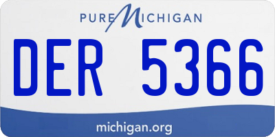 MI license plate DER5366