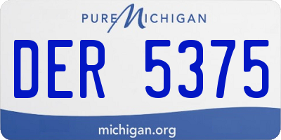 MI license plate DER5375