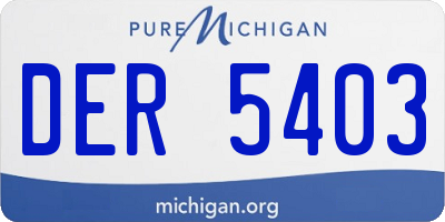 MI license plate DER5403