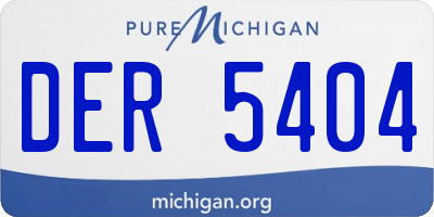 MI license plate DER5404