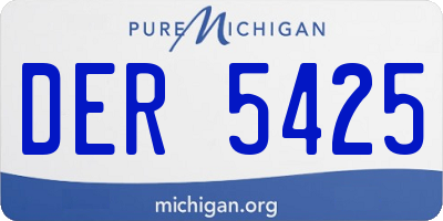MI license plate DER5425