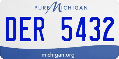 MI license plate DER5432