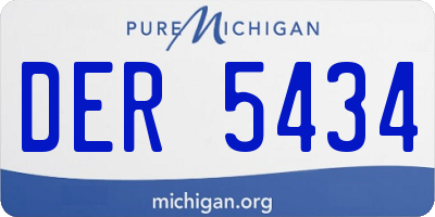 MI license plate DER5434