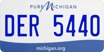 MI license plate DER5440