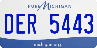 MI license plate DER5443