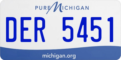 MI license plate DER5451