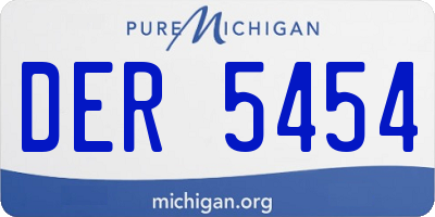 MI license plate DER5454