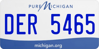 MI license plate DER5465