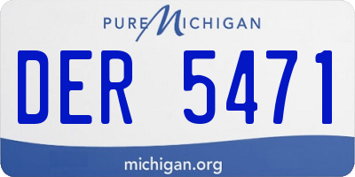 MI license plate DER5471