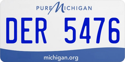 MI license plate DER5476
