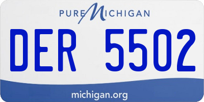 MI license plate DER5502