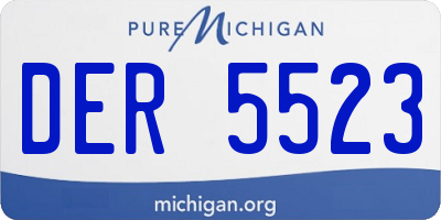 MI license plate DER5523