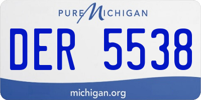 MI license plate DER5538